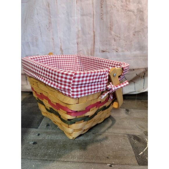 Picnic basket plaid gingerbread men heart Xmas decor - Picture 6 of 7